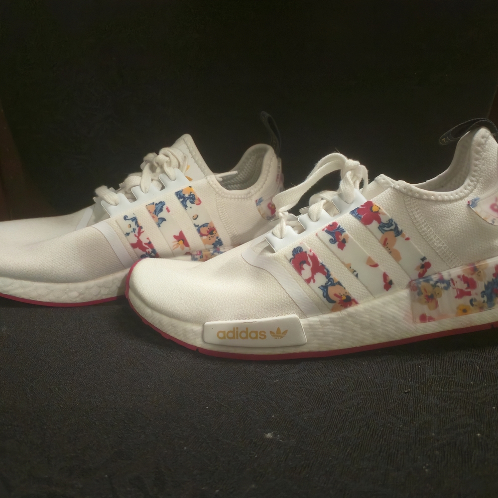 Adidas Women's White Floral Sneakers